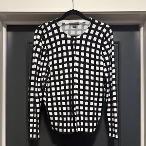 Covington Women's Black and White Grid Cardigan